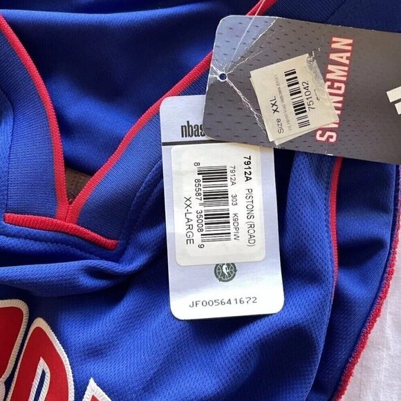 DETROIT PISTONS Adidas BRANDON KNIGHT #7 Blue Jersey NBA Men’s Sz 2XL SIGNED NWT - Picture 13 of 15
